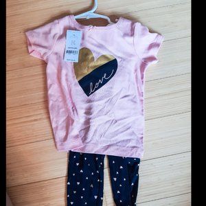 NWT Carter's Pink & Gold Heart Set (18m)